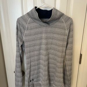 NWOT Under Armour Navy and White Striped Top